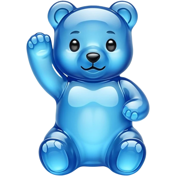 Cute blue, gummy bear emoji