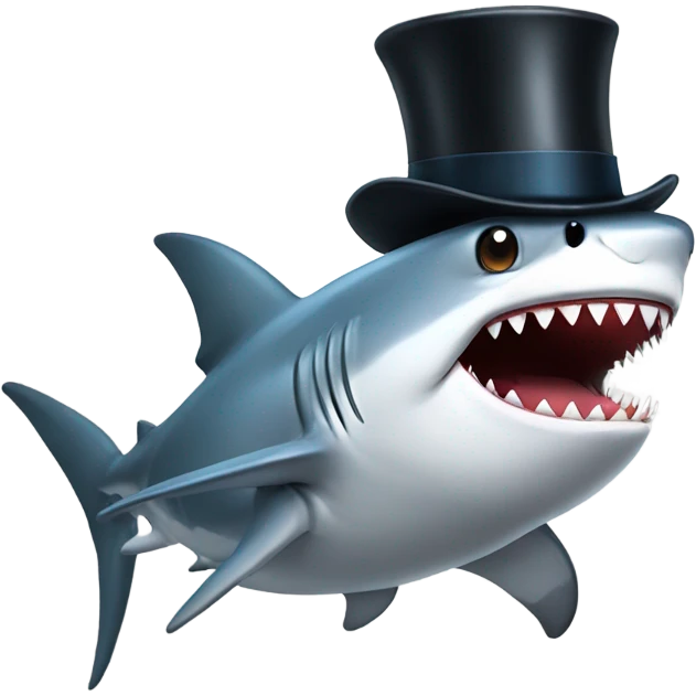 Shark with a top hat emoji