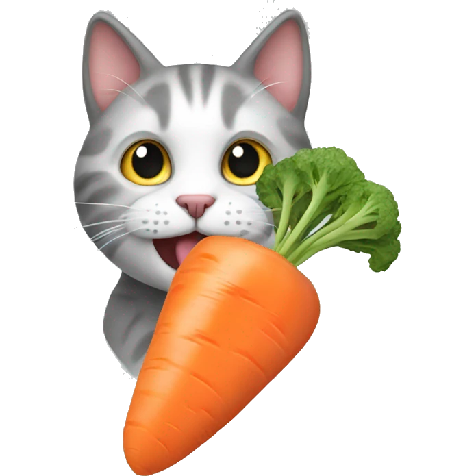 Cat eating carrot emoji