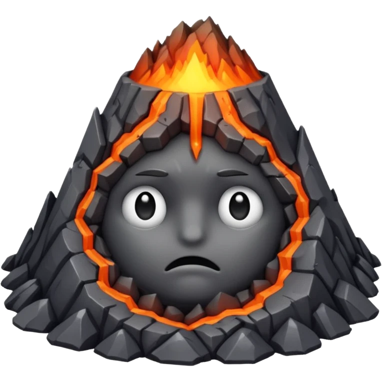 Create a volcano with its eyes tightly shut emoji