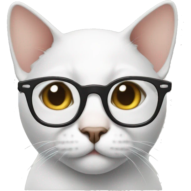 Cat using glasses emoji
