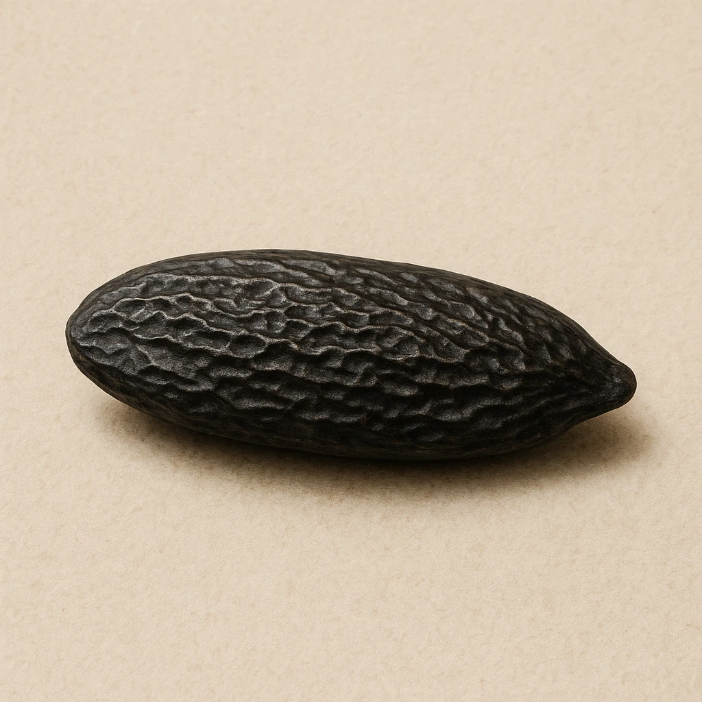 realistic illustration of a tonka bean emoji
