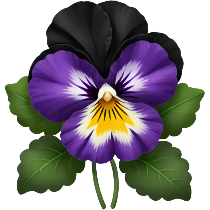 Black color pansy flower emoji