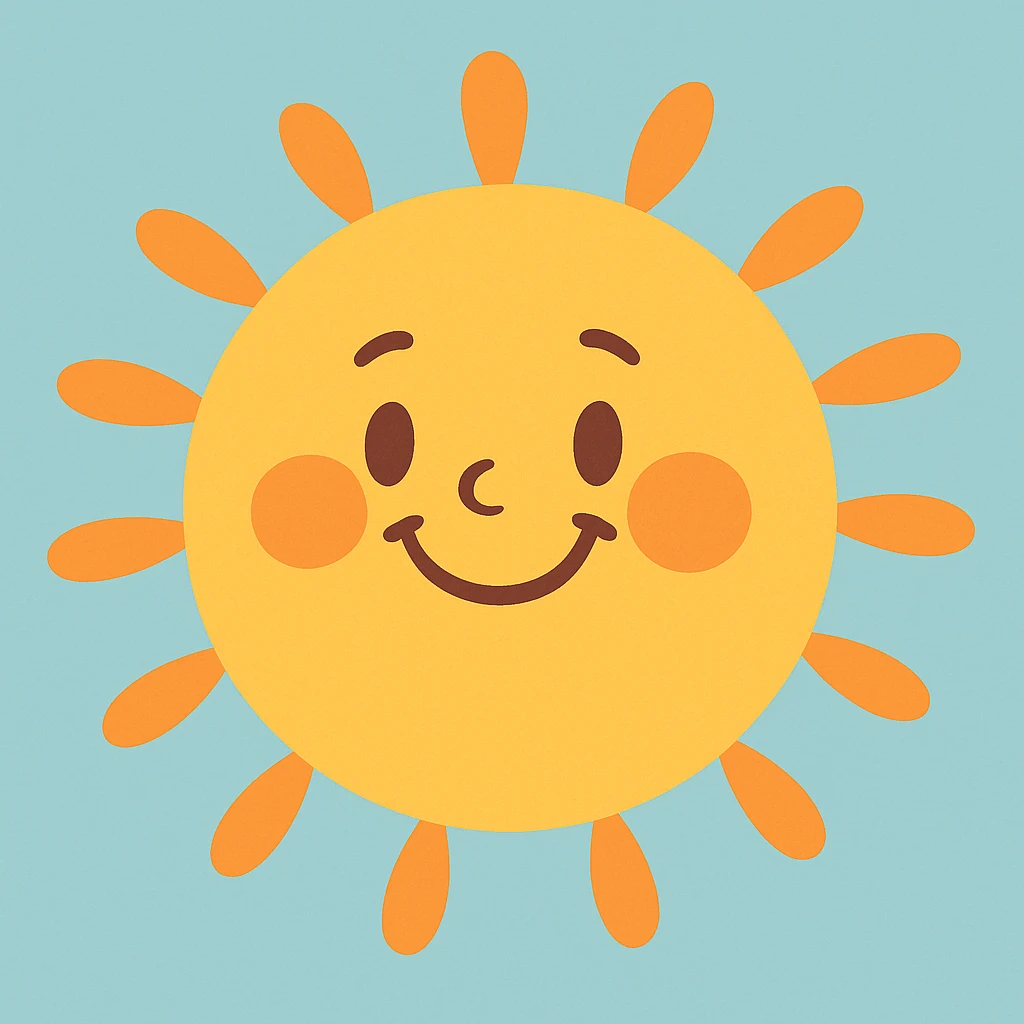 a smiling sun with soft pastel colors emoji