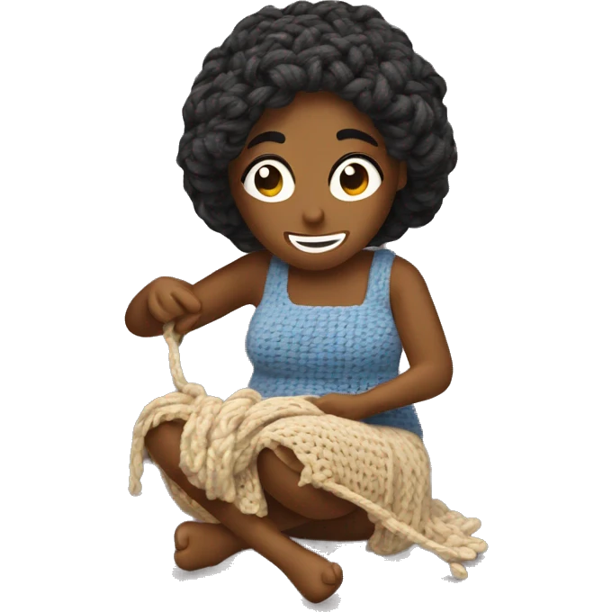 Woman crocheting emoji