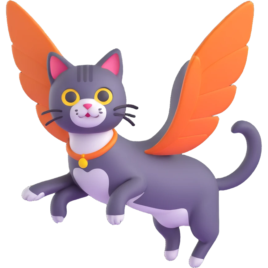 flying cat emoji