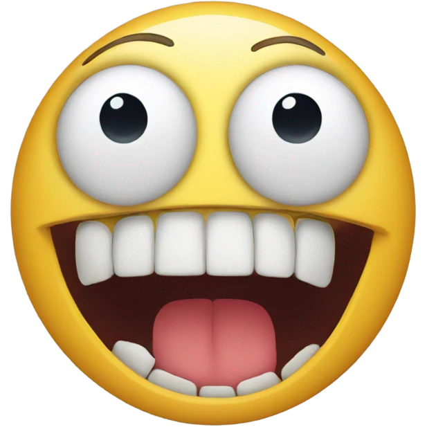 Weird smiley face bad teeth emoji