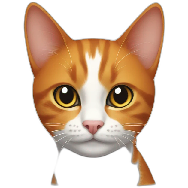 ginger cat and black/white cat emoji
