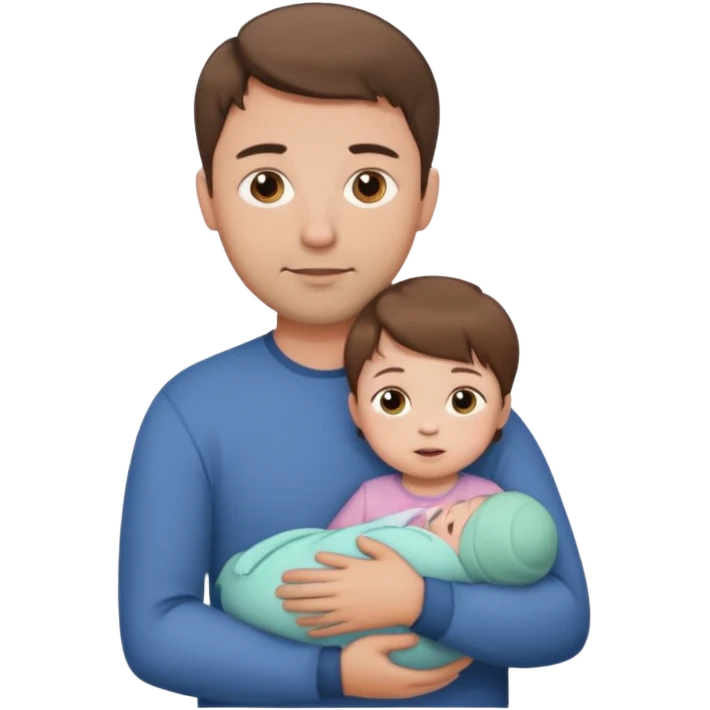 dad with short brown hair and fair skin with baby girl emoji