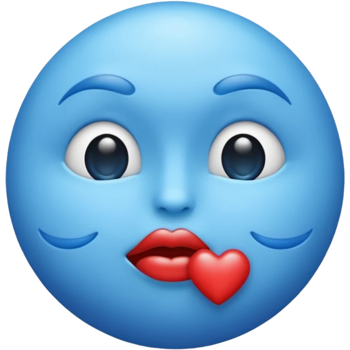 Un emoji cu un pupic albastru  emoji