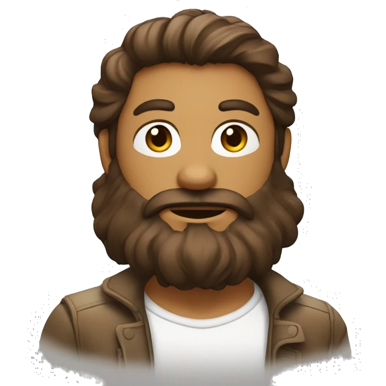 un garcon brun et blanc avec de la barbe et les cheveux court raide emoji