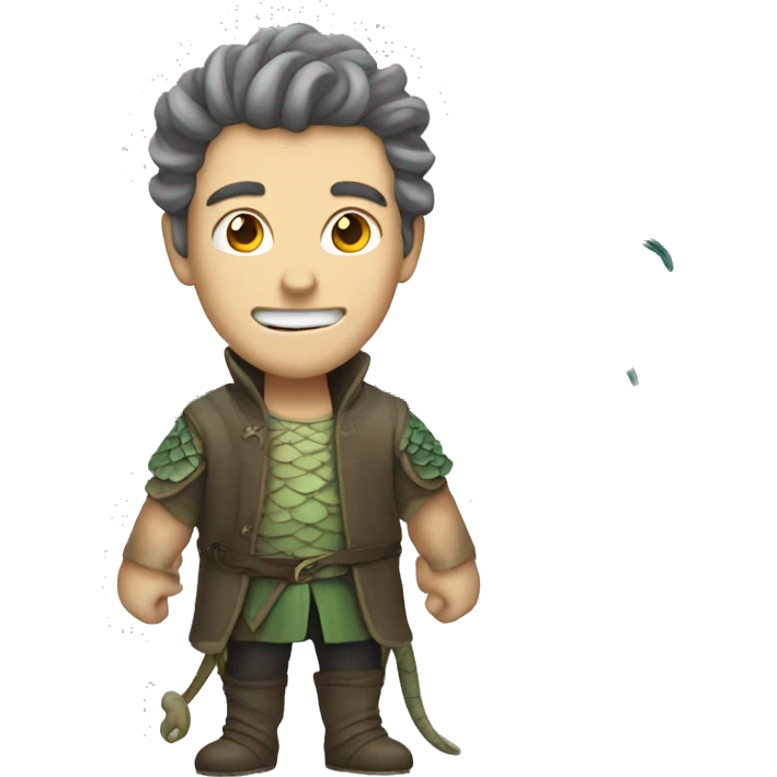 White guy in a dragon emoji