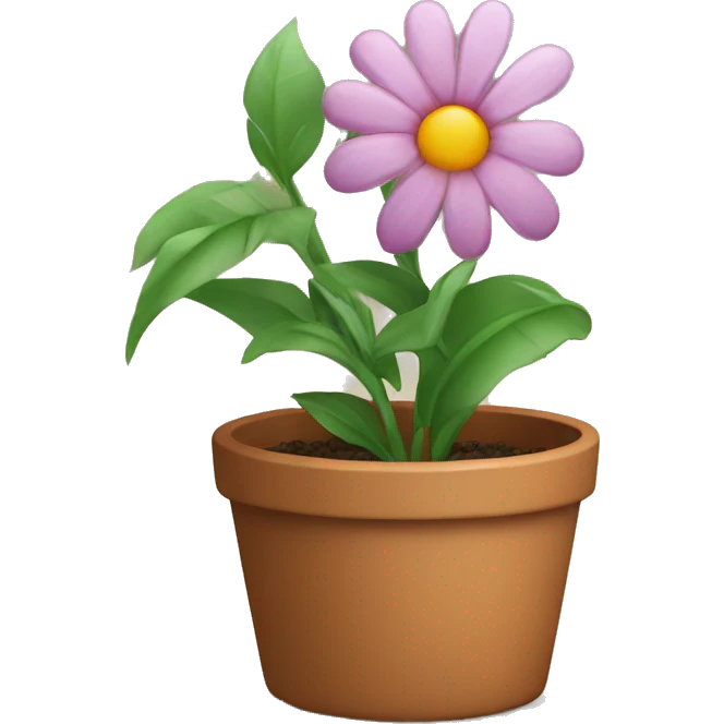 a pot with a flower emoji