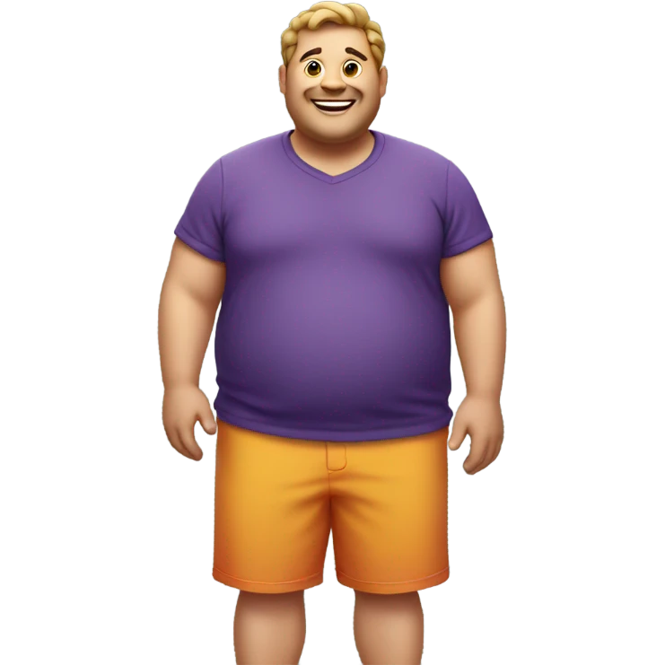 Fat man hiwith shorts  emoji