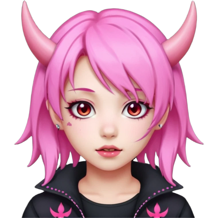 kpop demon girl with pink hair emoji