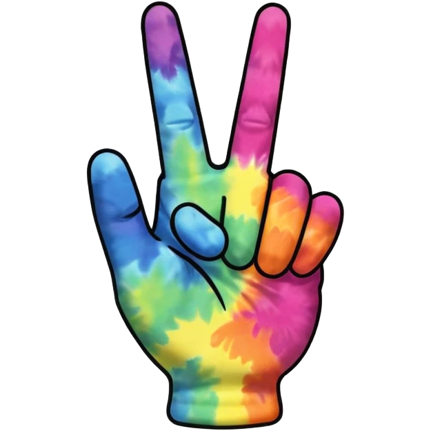 Tie dyed middle finger emoji