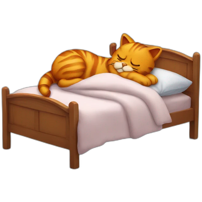 garfield sleeping in bed emoji