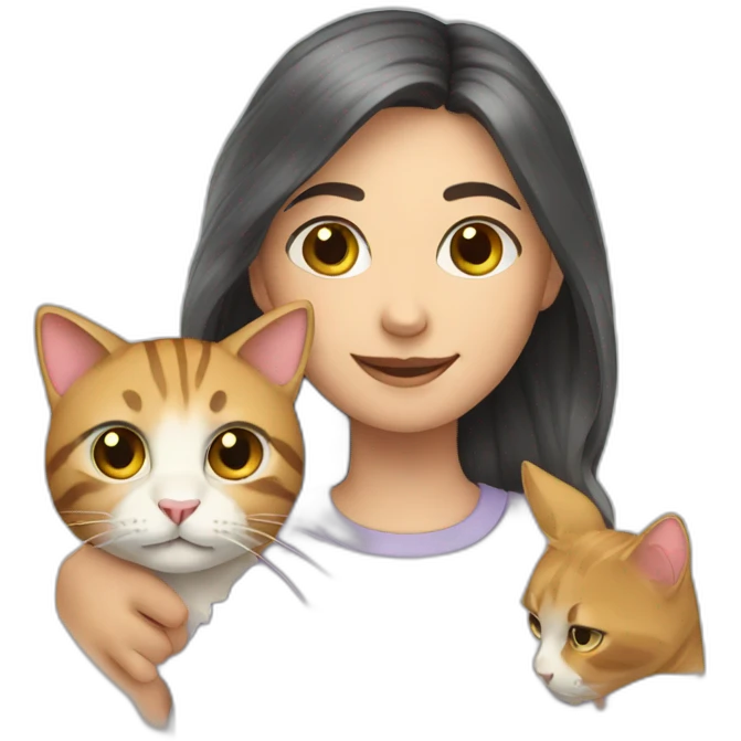 Girl with cat emoji