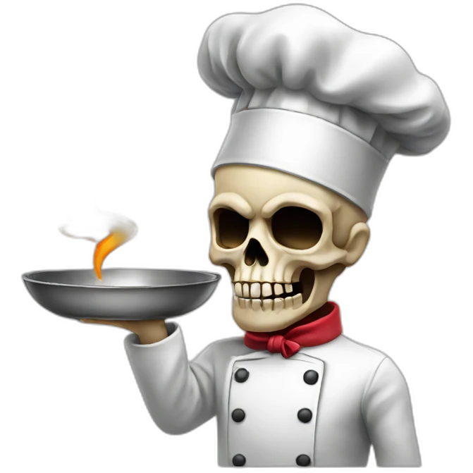 Skull chef blowing kiss emoji
