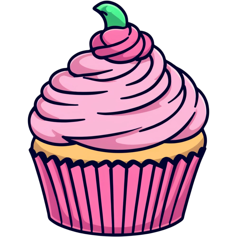 cupcake with pink icing emoji