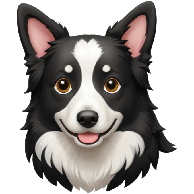 Colorful Border collie Dog, Border collie Portrait, Dog Sticker Clip art emoji