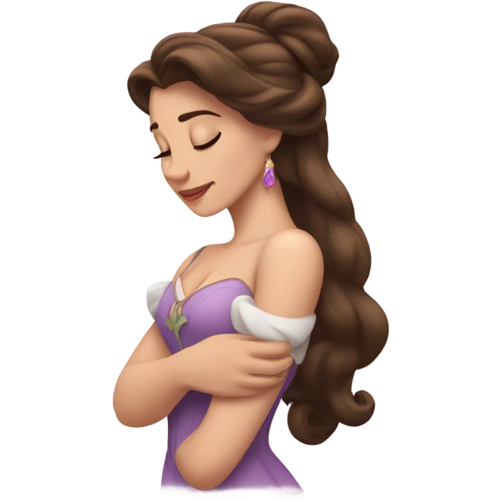 Sleeping brunette beauty princess Disney emoji
