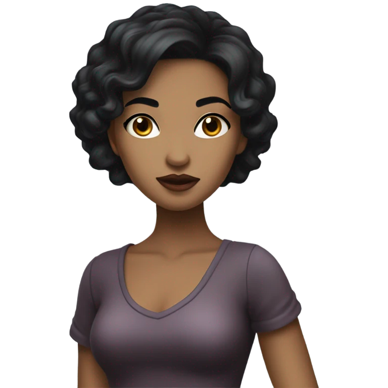 Black hair cute drama queen. emoji