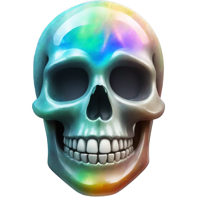 Rainbow Opal gemstone skull crystal emoji