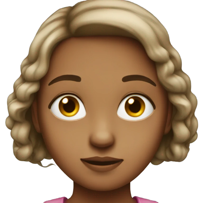 Girl looking to the left with her eyes  emoji