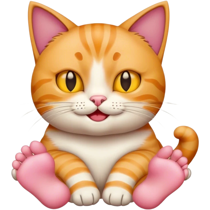 Cat with feet smirking emoji