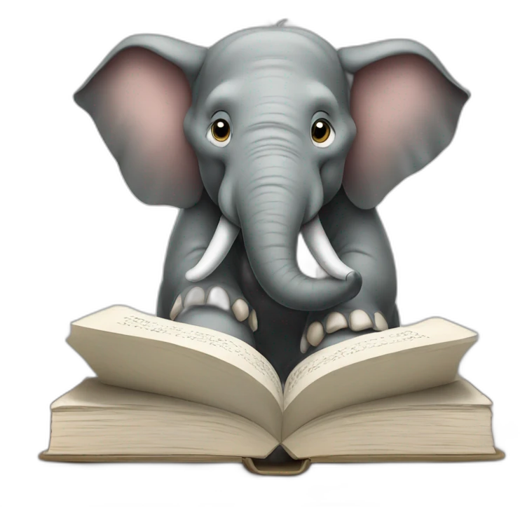 elephant reading emoji