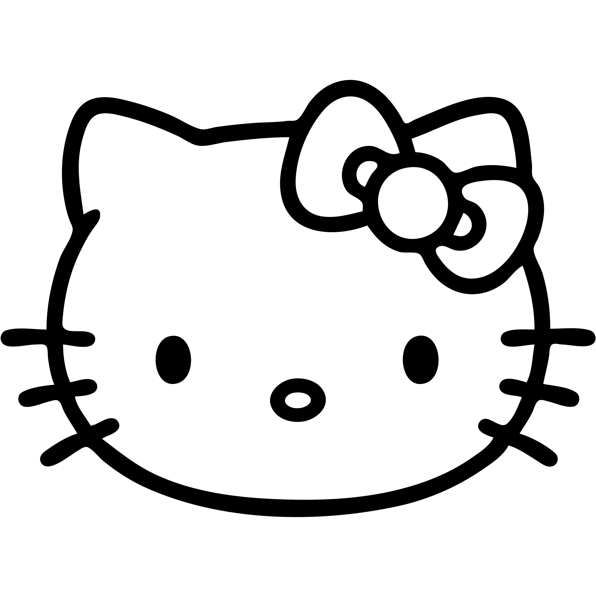 Hello Kitty simple outlined icon, minimal details, clean lines, no fill emoji