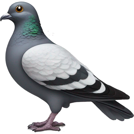 Pigeon with buff body emoji