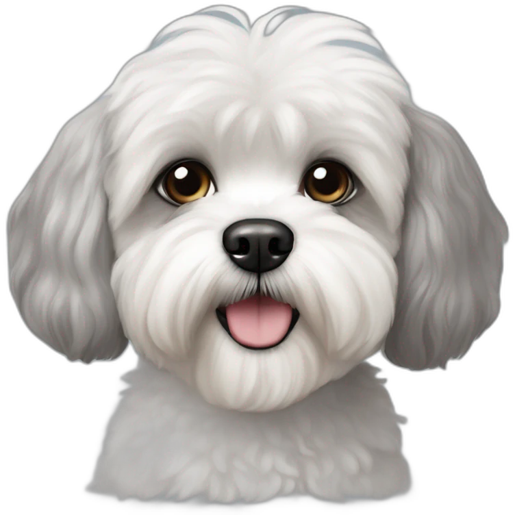 White and gray Shih tzu poodle bichon mix emoji