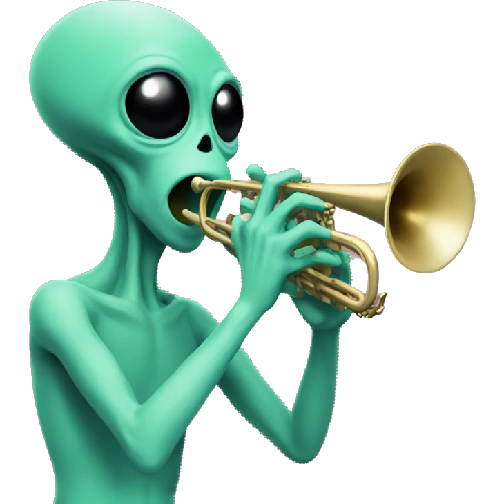 alien with trumpet emoji