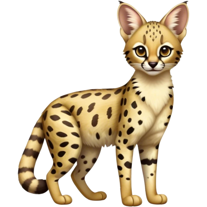 Serval-Genet-Ocelot-hybrid, full body emoji