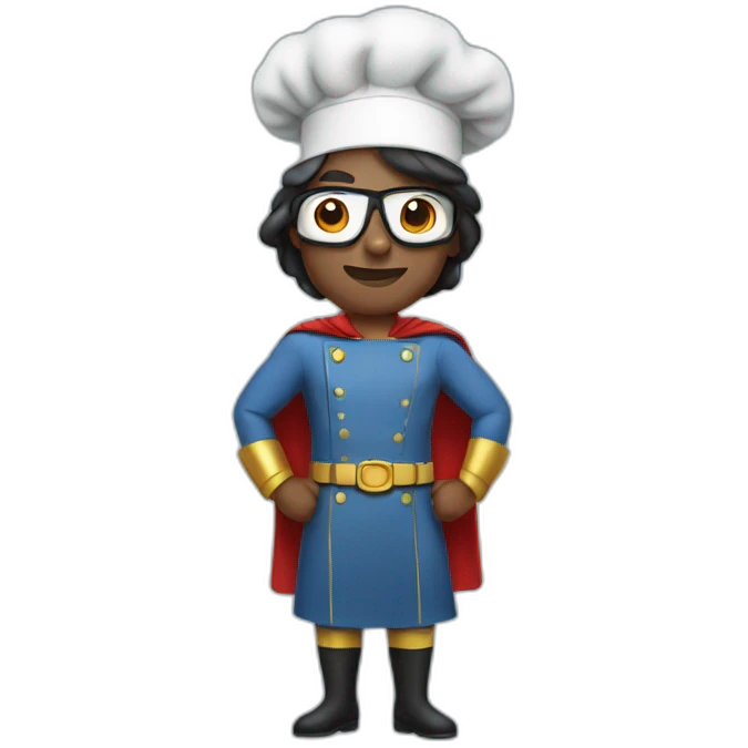 Chief cook dressed as a super hero emoji