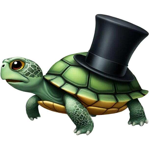 Turtle with top hat  emoji