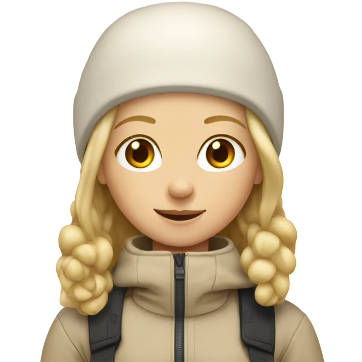 blond girl on a beige skis emoji