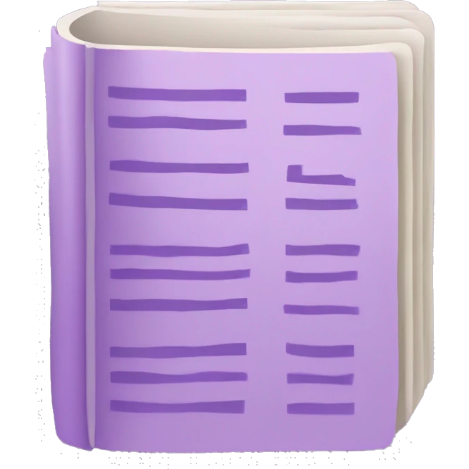 purple cheat sheet that looks like tiny book emoji