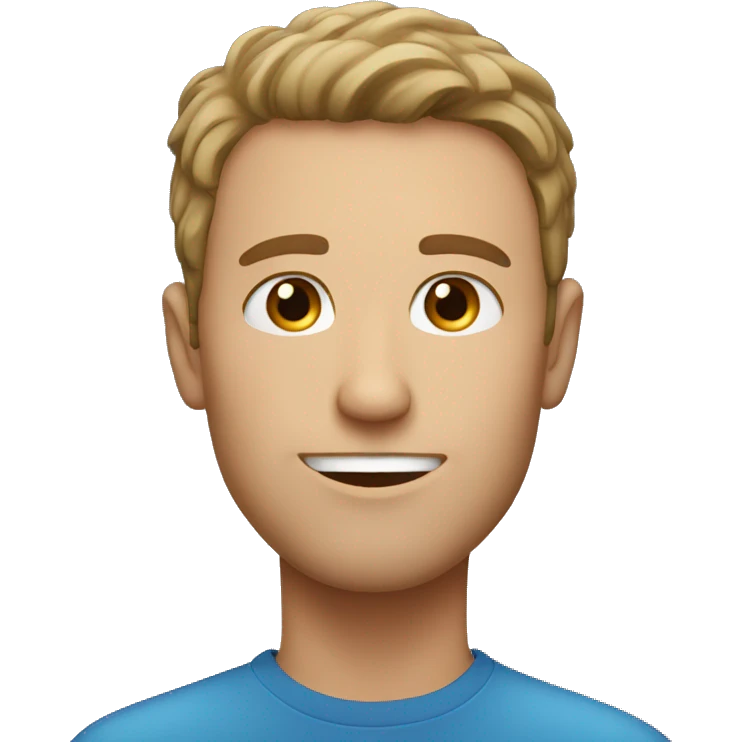 white male with brown hairs with stars in eyes emoji