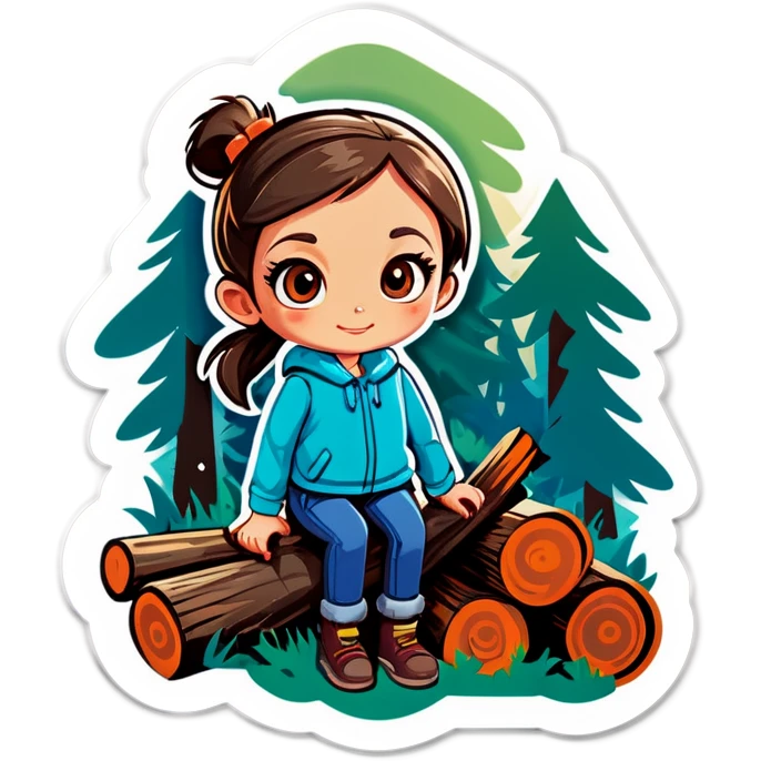 Girl in firewood  emoji