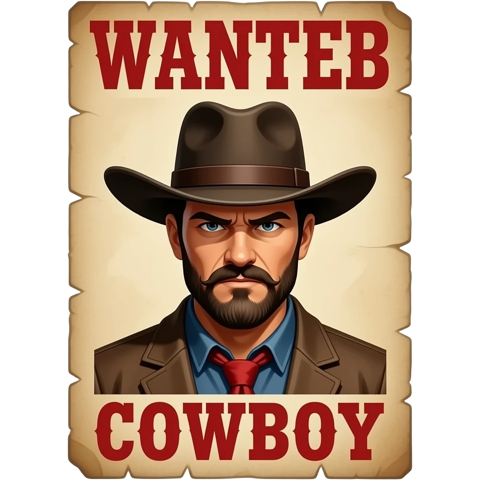most Wanted cowboy poster emoji