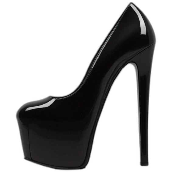 Black Patent Leather Daffodile Platform Heels emoji