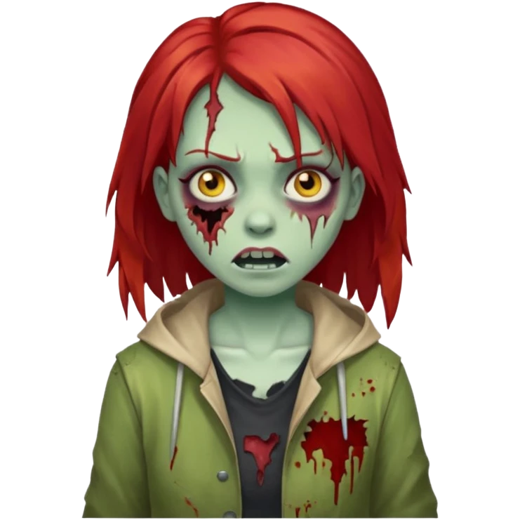 girl zombie with red hair emoji