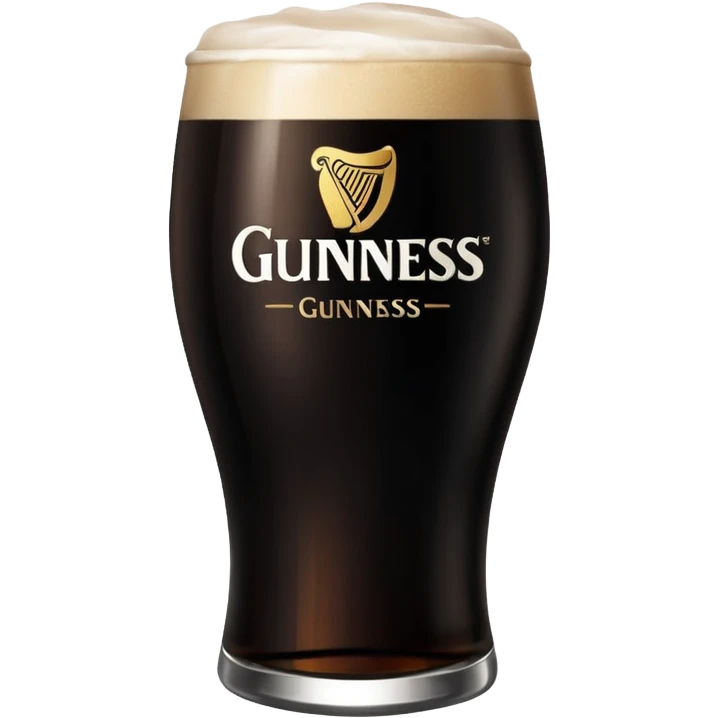 Pint of guiness with the glass only full to the g in the guiness logo on glass emoji