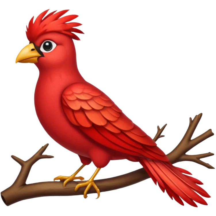 red feathered bird emoji
