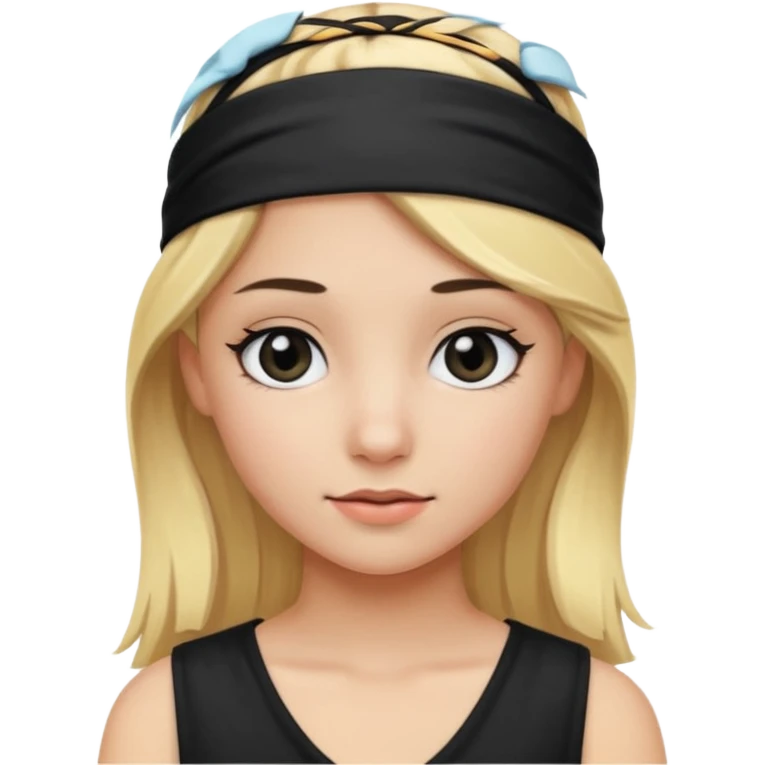 blonde girl black eyes with black headband emoji