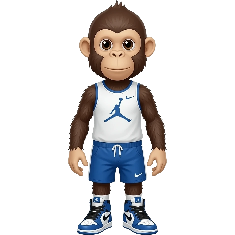 monkey with jordan 1's on and has nike tech on emoji
