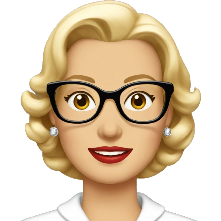 Grace Kelly wearing glasses emoji